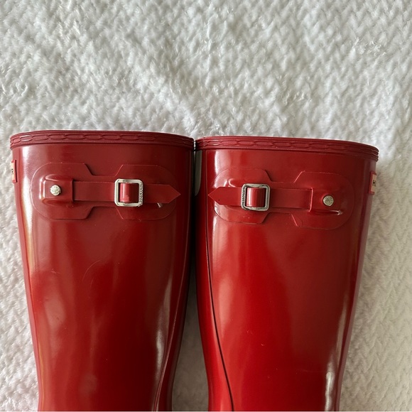 Hunter Big Kids Original Gloss Rain Boots, Military Red, size US 5, EU 37 - Picture 10 of 10